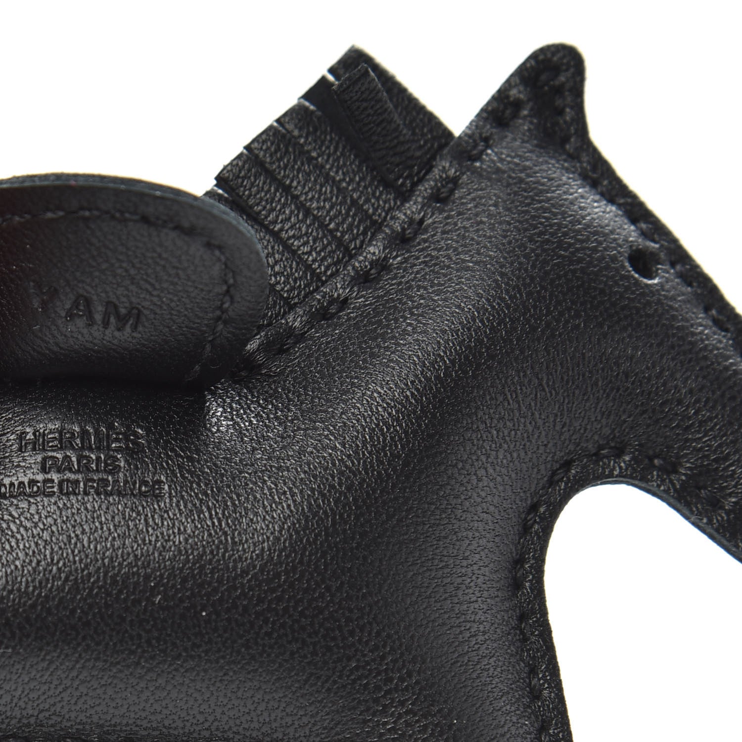 Hermes Milo Lambskin Grigri Rodeo Horse Bag Charm PM So Black 3 of 4