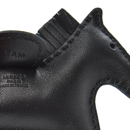 Hermes Milo Lambskin Grigri Rodeo Horse Bag Charm PM So Black 3 of 4