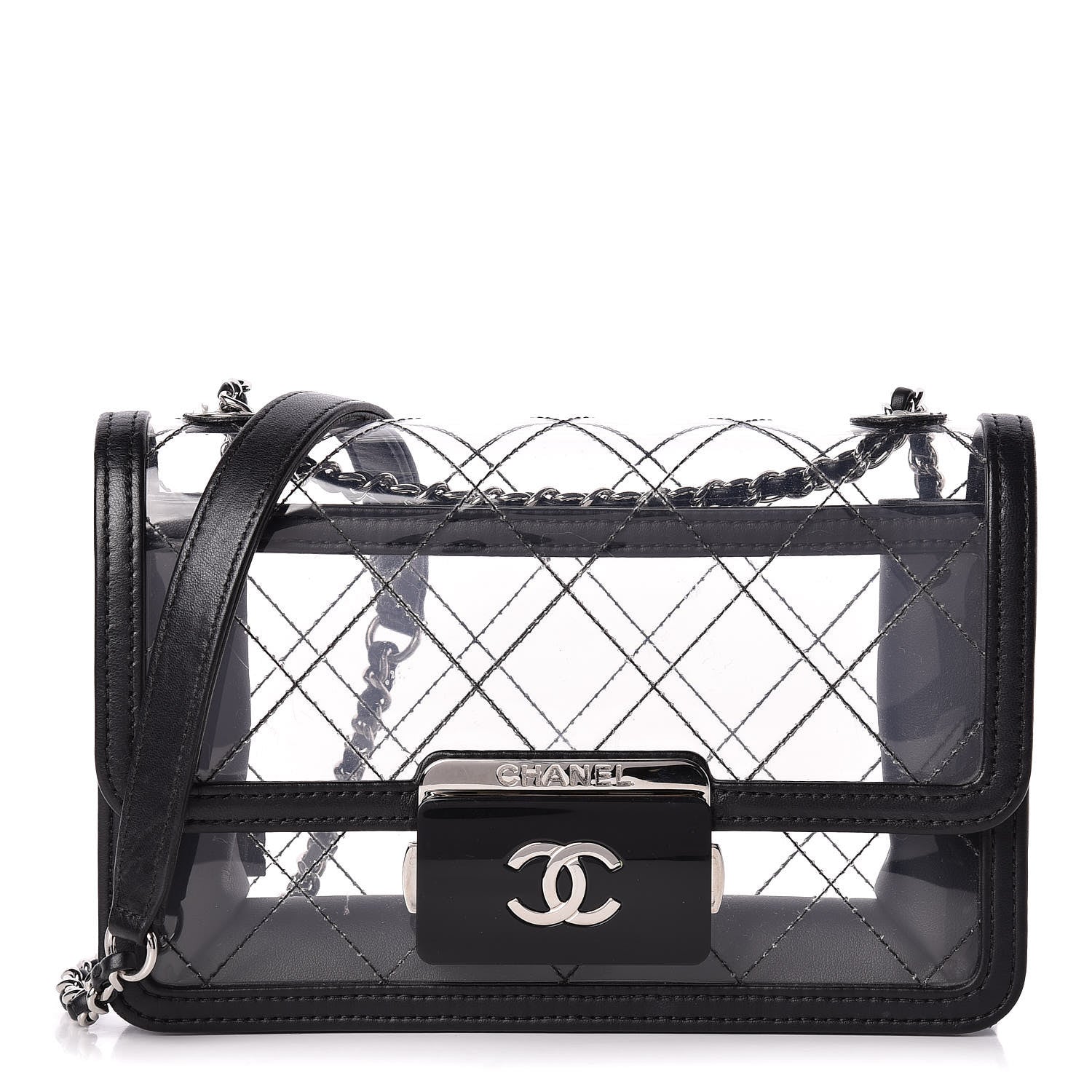 Chanel PVC Lambskin Quilted Mini Beauty Lock Flap Black 1 of 10