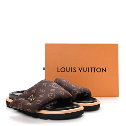 Louis Vuitton Nylon Monogram LV Pool Pillow Flat Comfort Mule 40 Cacao Brown 9 of 9