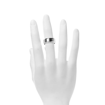 David Yurman Sterling Silver 8.5mm Beveled Edge Band Ring 62 10 2 of 4