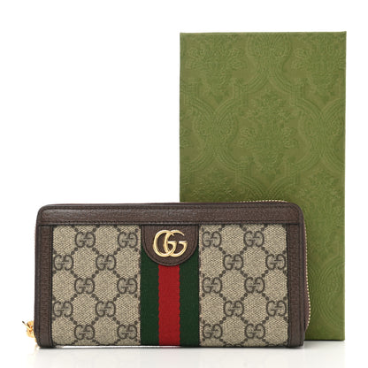 Gucci GG Supreme Monogram Web Ophidia Zip Around Wallet Brown 8 of 8