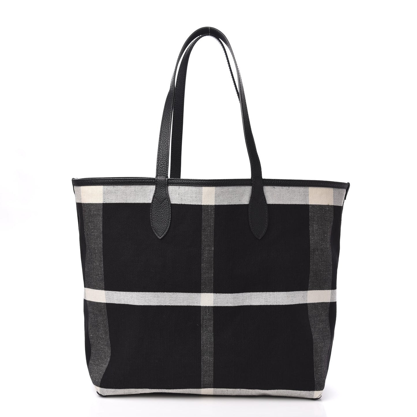 Coated Canvas Mega Check Sketchbook Medium Reversible Doodle Tote Black