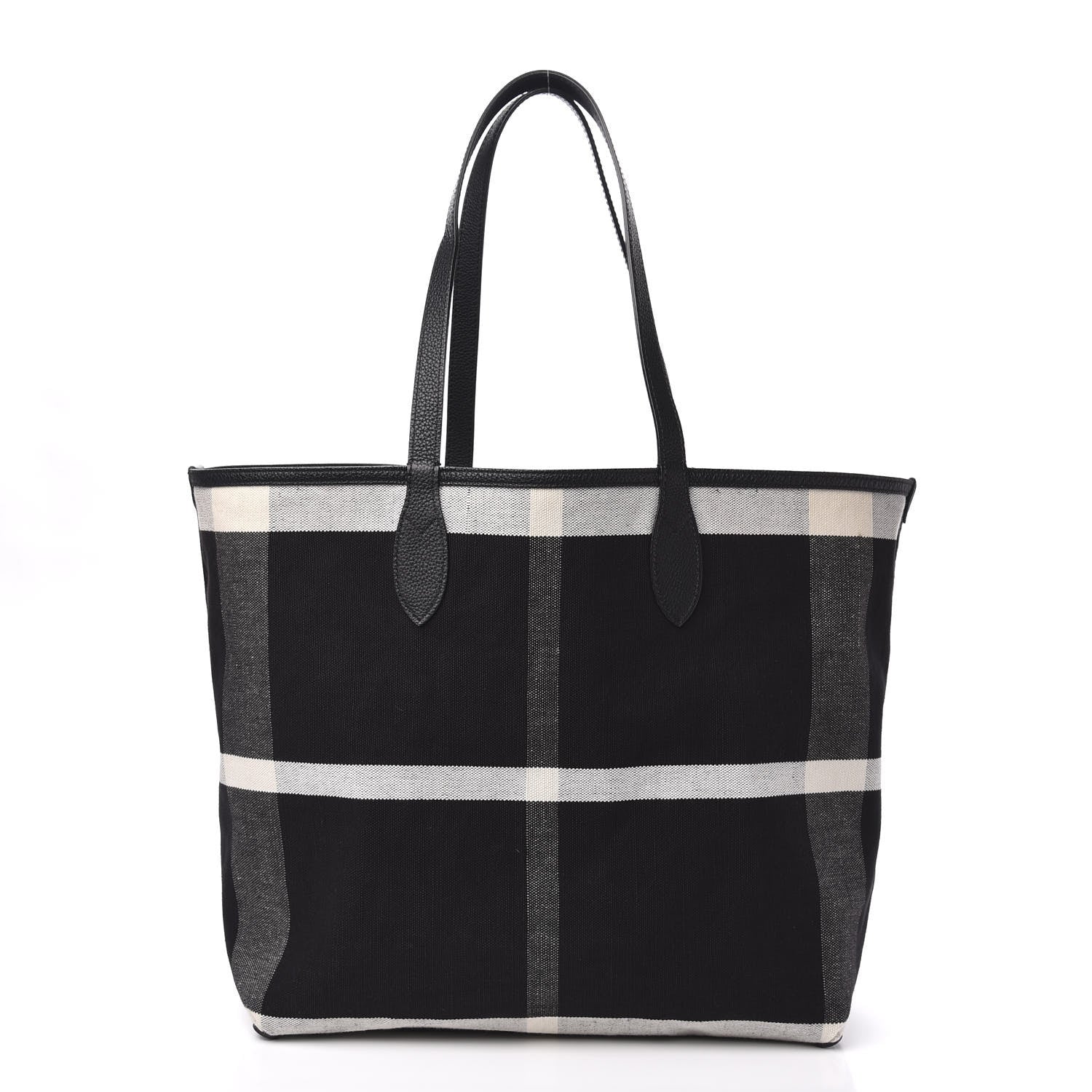 Burberry Coated Canvas Mega Check Sketchbook Medium Reversible Doodle Tote Black 5 of 14