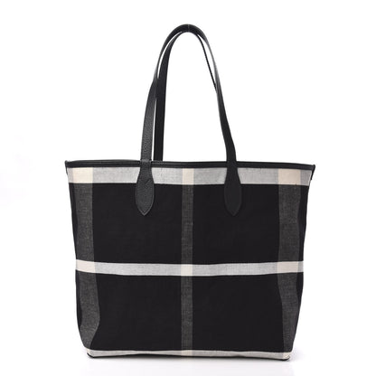 Burberry Coated Canvas Mega Check Sketchbook Medium Reversible Doodle Tote Black 5 of 14