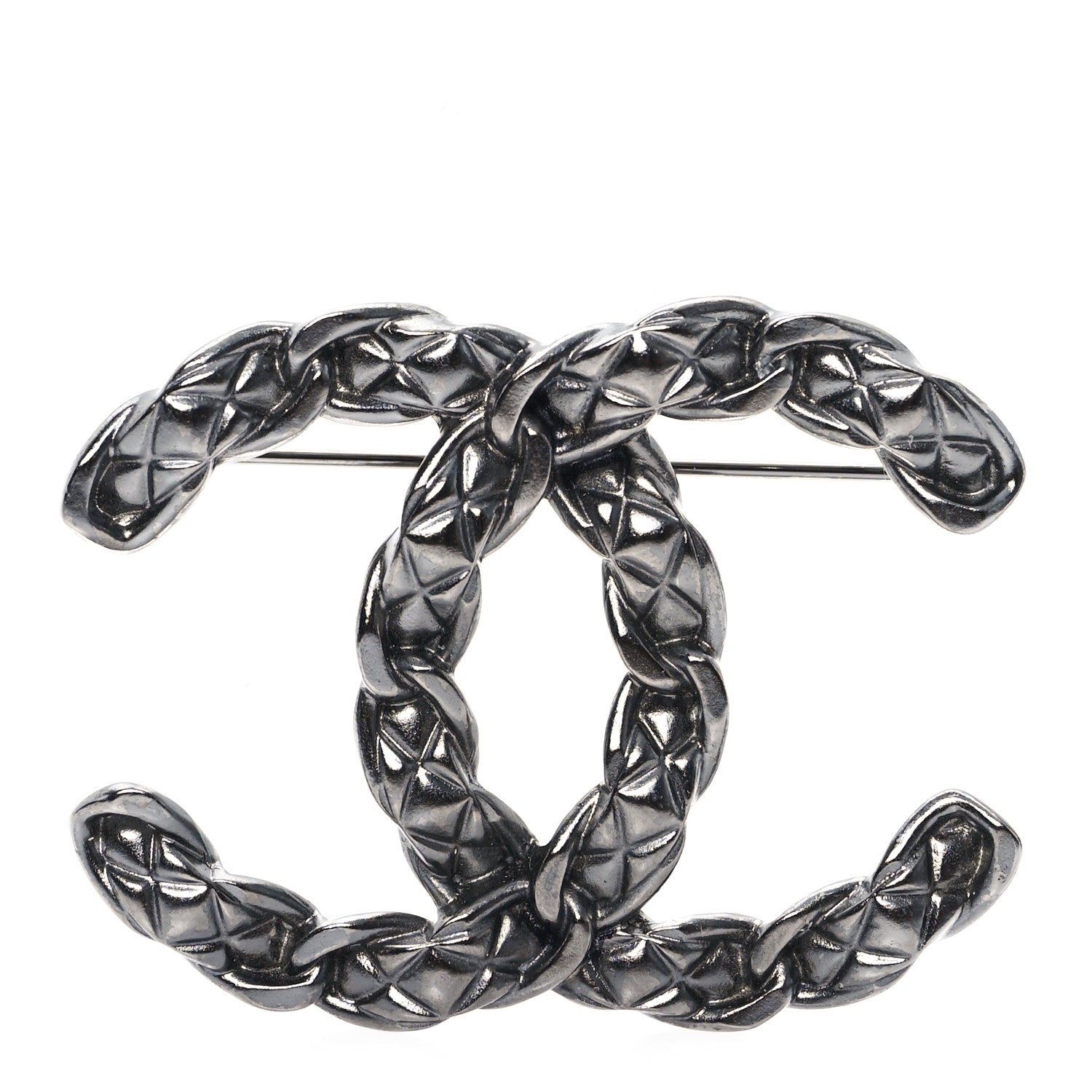 Chanel Quilted CC Brooch Ruthenium 1 of 4