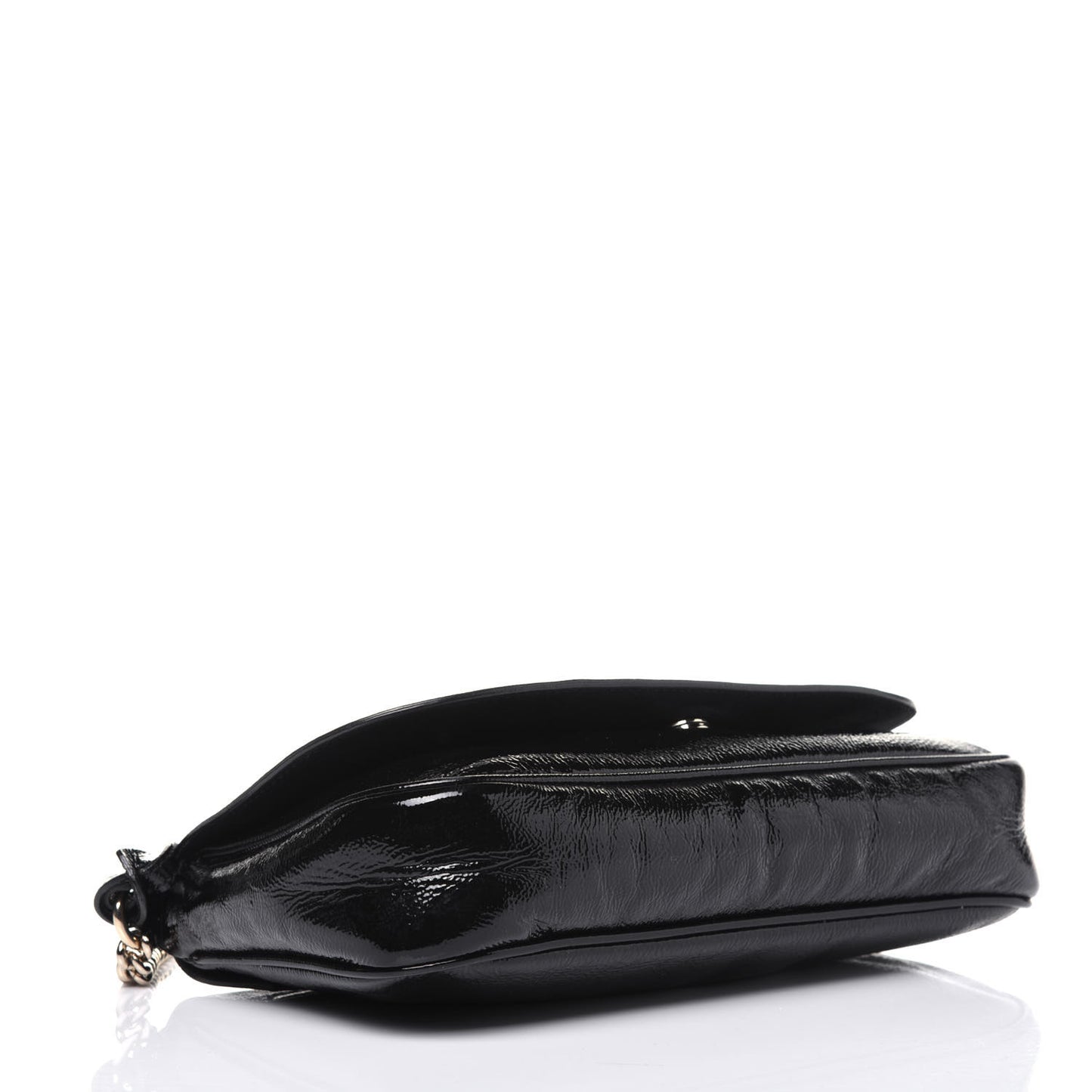 Patent Medium Soho Flap Crossbody Black