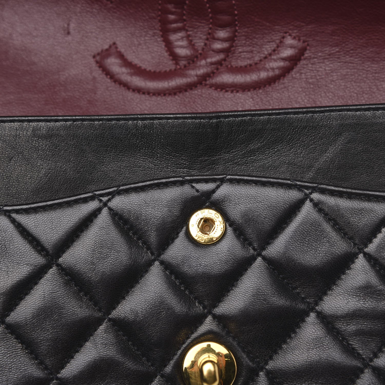 Chanel Lambskin Quilted Medium Double Flap Black 14 of 17