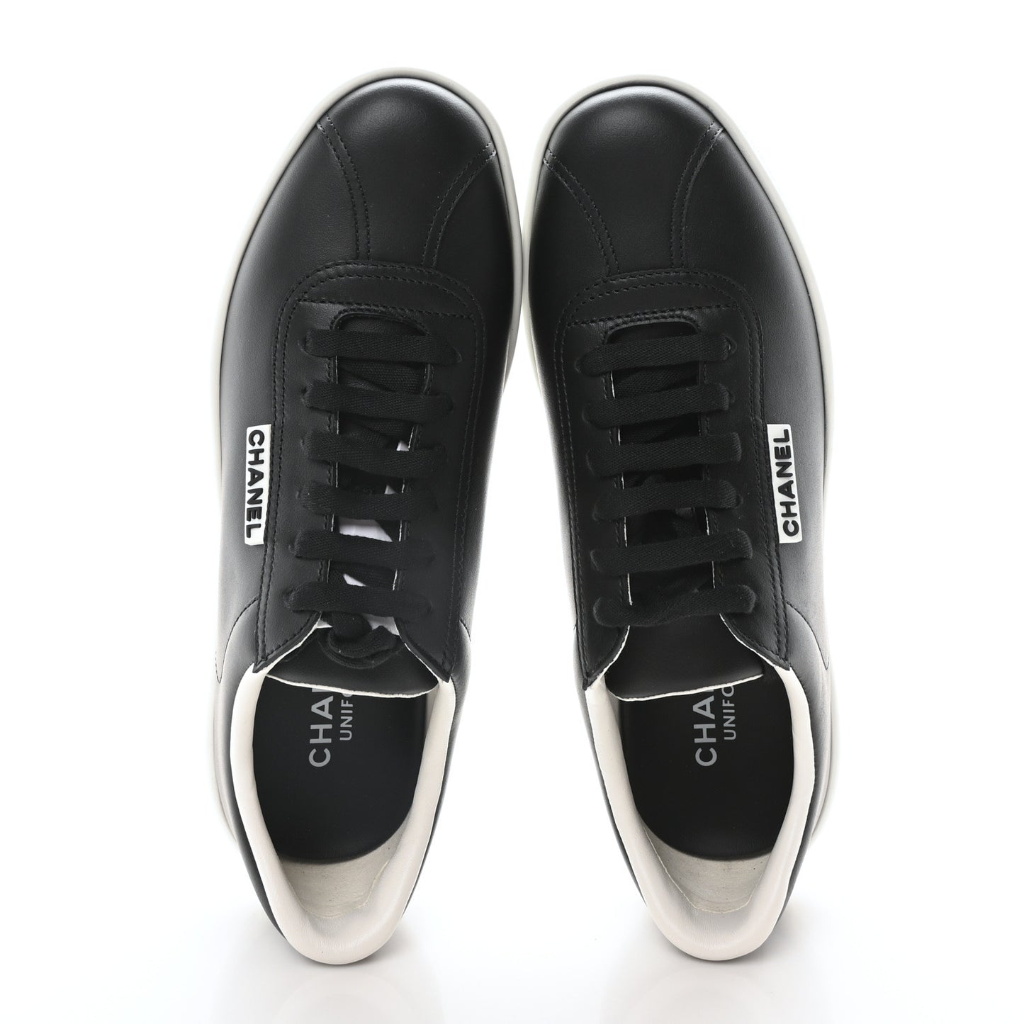 Calfskin CC Womens Sneakers 37.5 Black