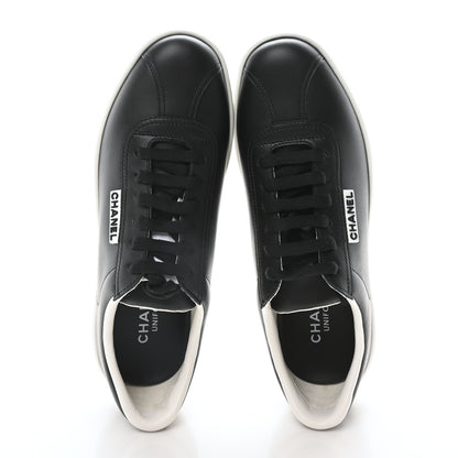 Chanel Calfskin CC Womens Sneakers 37.5 Black 2 of 8