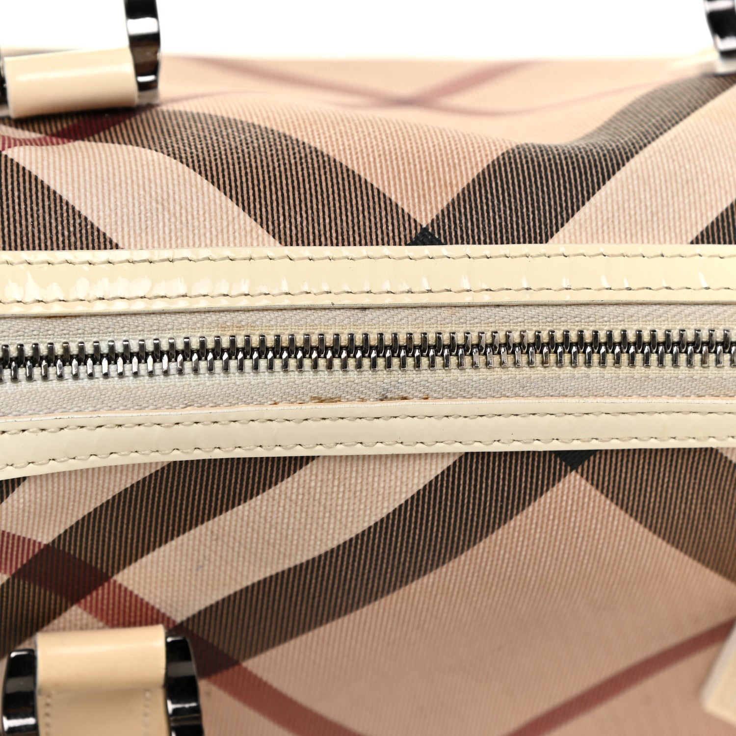 Burberry Supernova Check Patent Mini Chester Bowling Bag White 24 of 24