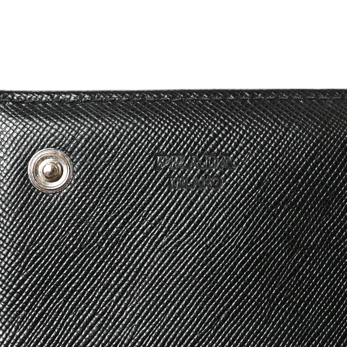 Prada Saffiano Triangle Continental Flap Wallet Black 6 of 7