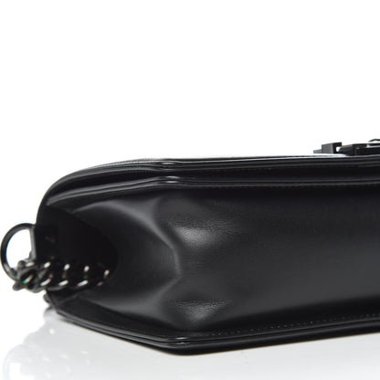 Chanel Calfskin Painted Chevron Embossed Medium Boy Flap Black 6 of 13