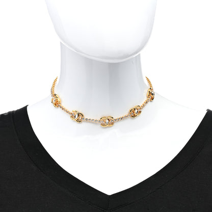 Chanel Metal Crystal CC Marquise Choker Gold 2 of 5