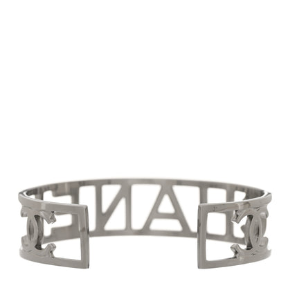 Chanel Ruthenium Logo Cuff Bracelet 3 of 5