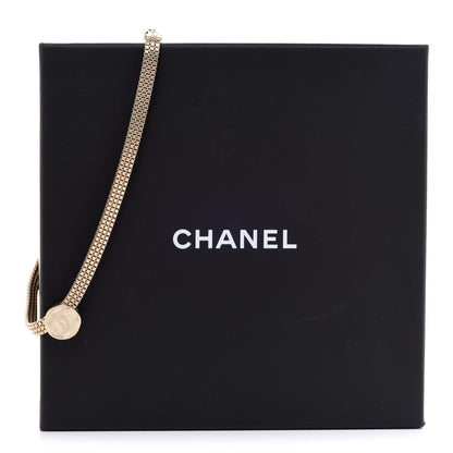 Chanel Metal Chain Link CC Medallion Choker Necklace Gold 6 of 6
