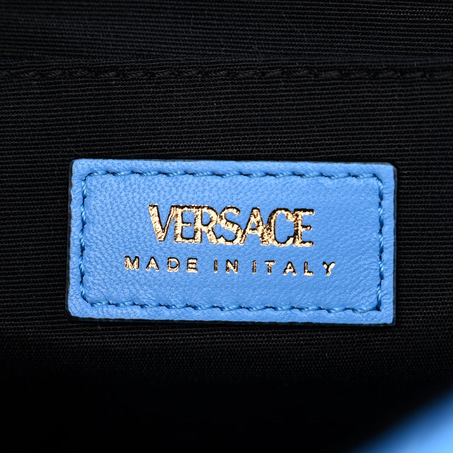 Nappa Quilted Medusa Chain Crossbody Blue