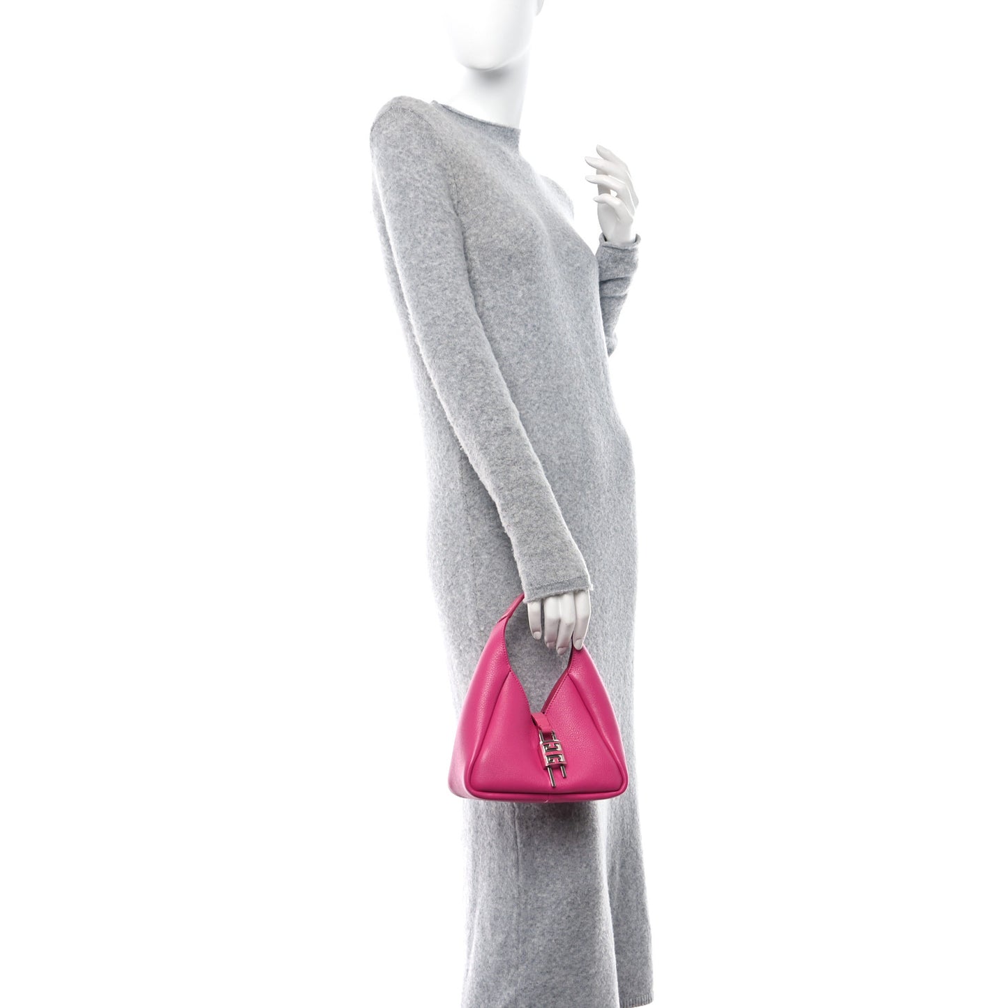 Grained Calfskin Mini G-Lock Hobo Neon Pink
