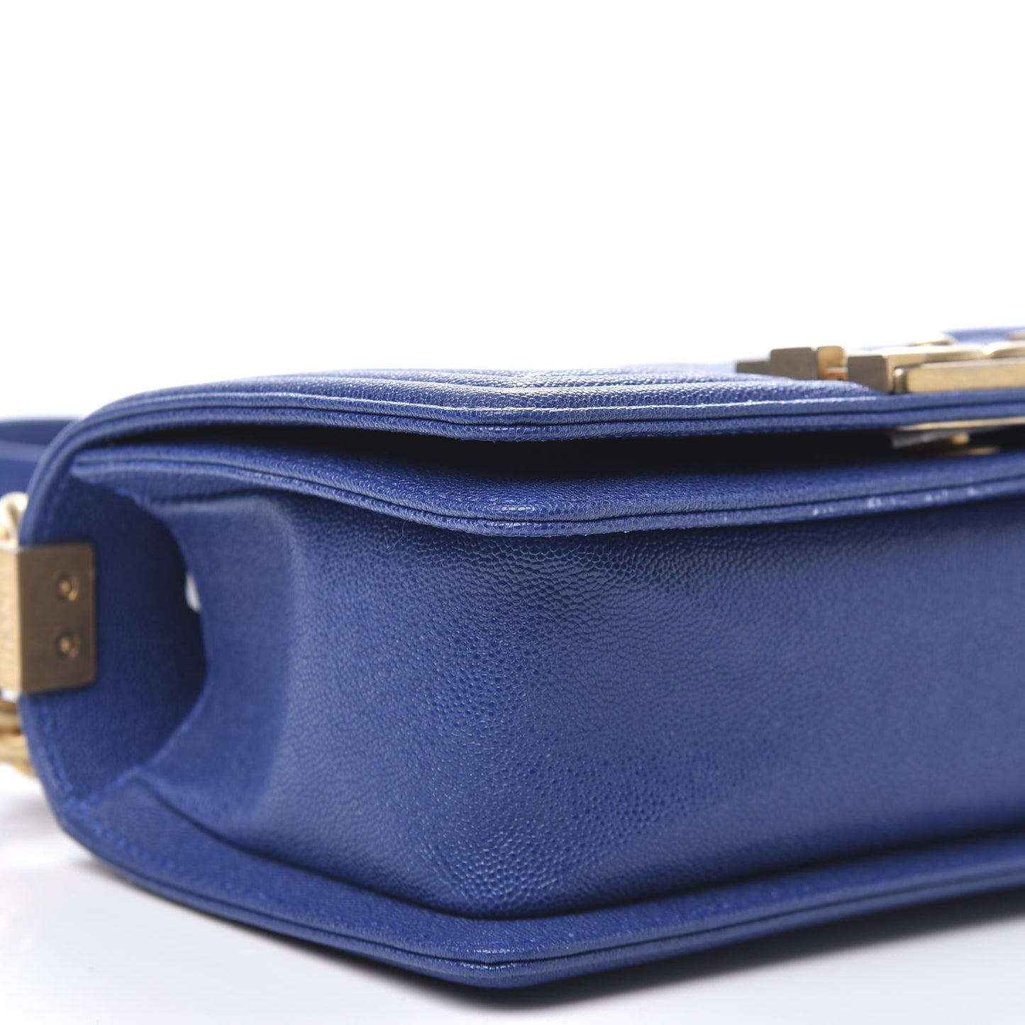 Caviar Quilted Small Boy Flap Dark Blue