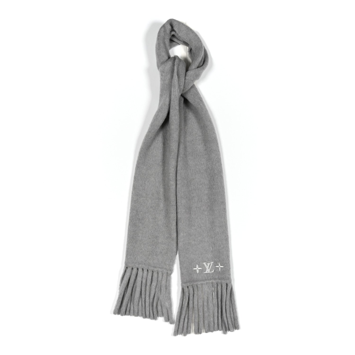 Louis Vuitton Wool LV Fluffy Scarf Grey 1 of 3