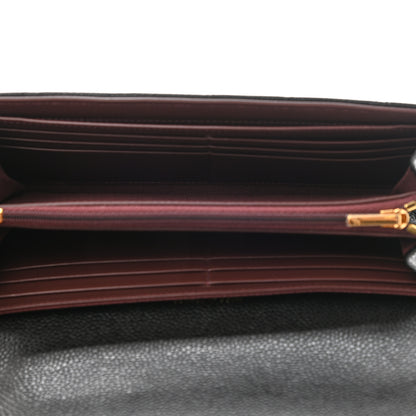Chanel Caviar Quilted Large Gusset Flap Wallet Black 5 of 9