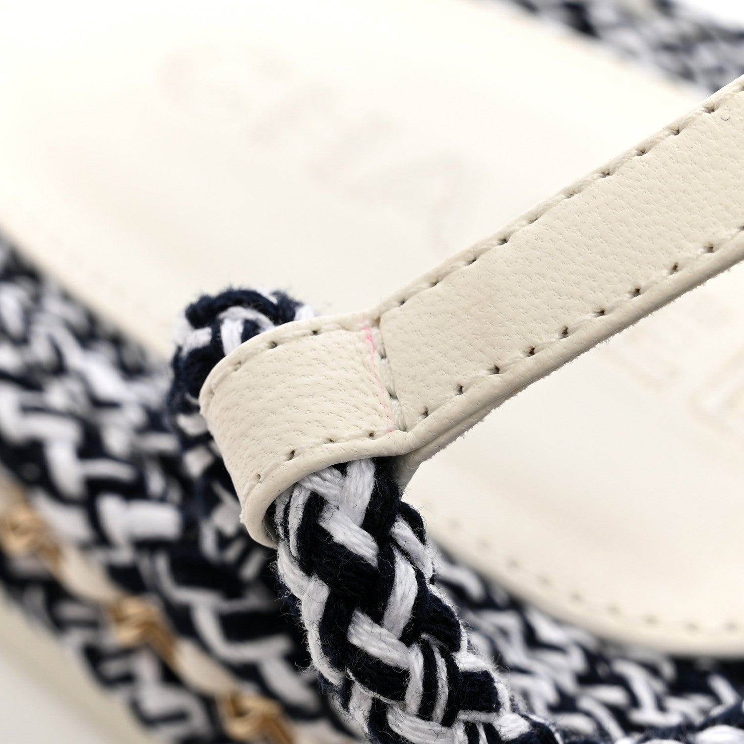 Chanel Lambskin Cord Chain CC Sandals 38 Navy Blue White 14 of 16