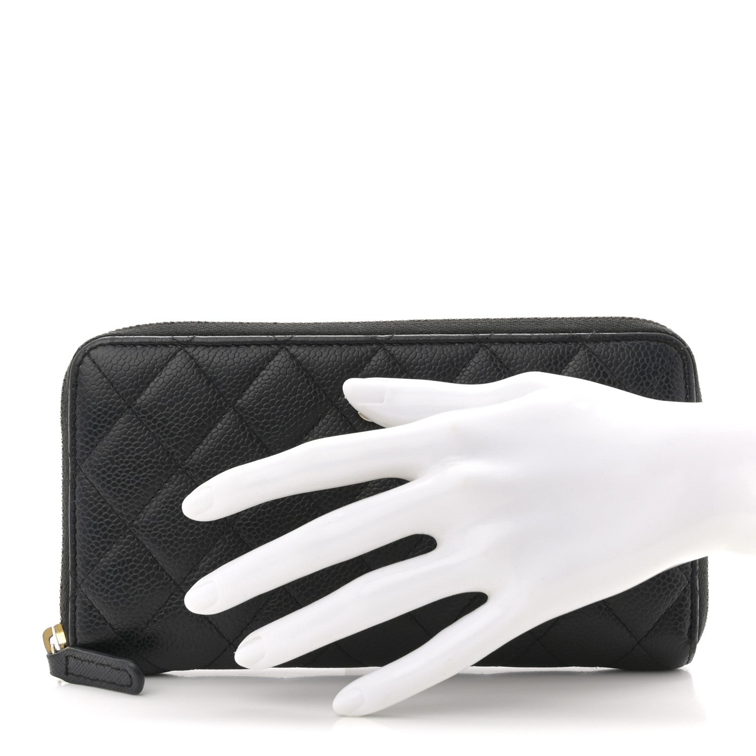 Chanel Caviar Quilted Large Gusset Zip Around Wallet Black 2 of 8