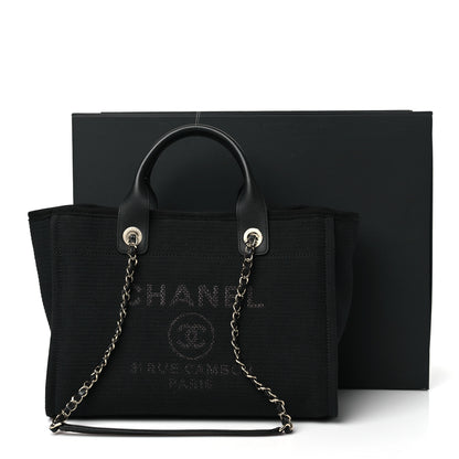 Chanel Mixed Fibers Small Deauville Tote Black 12 of 12