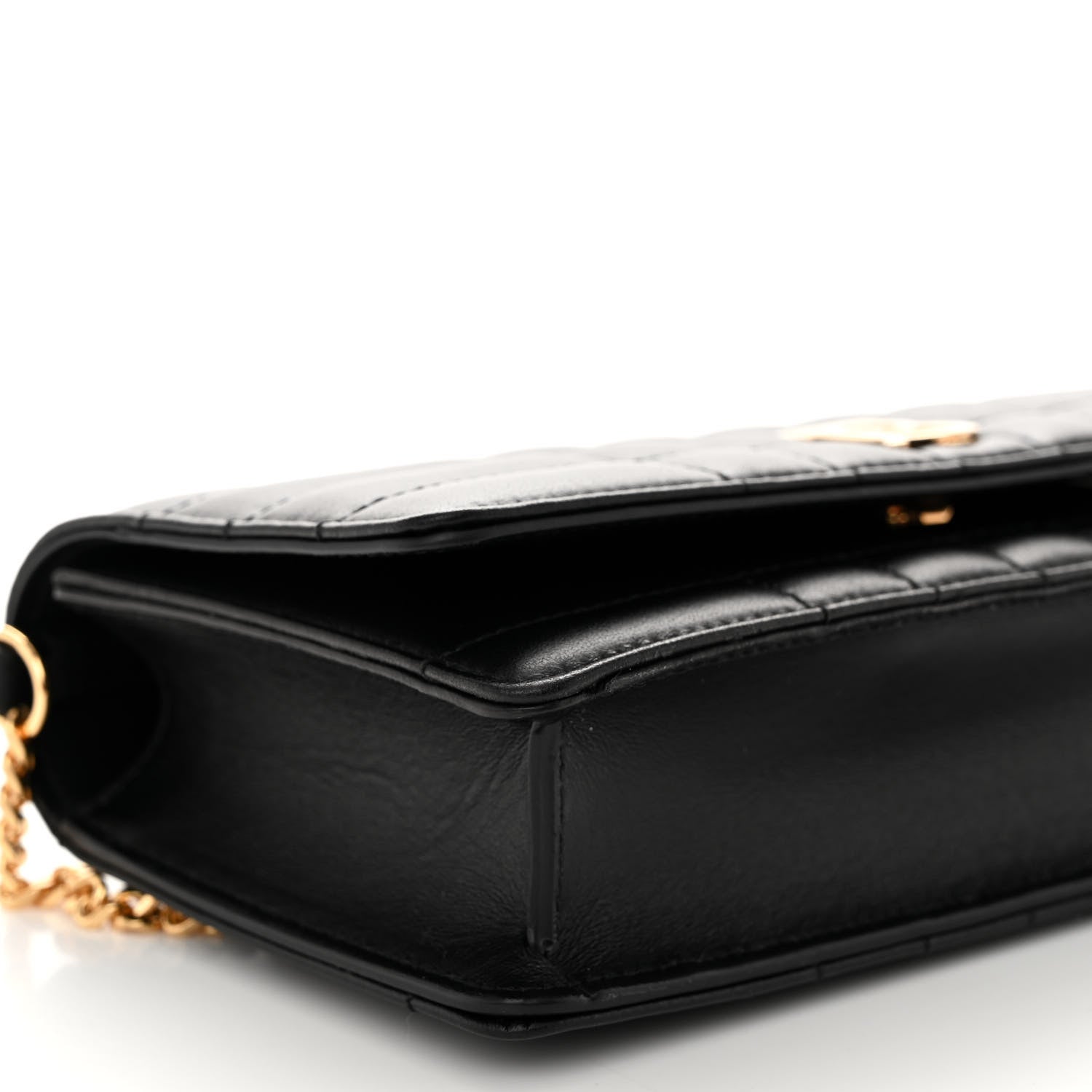 Burberry Lambskin Quilted Lola Clutch On Chain Black 8 of 10