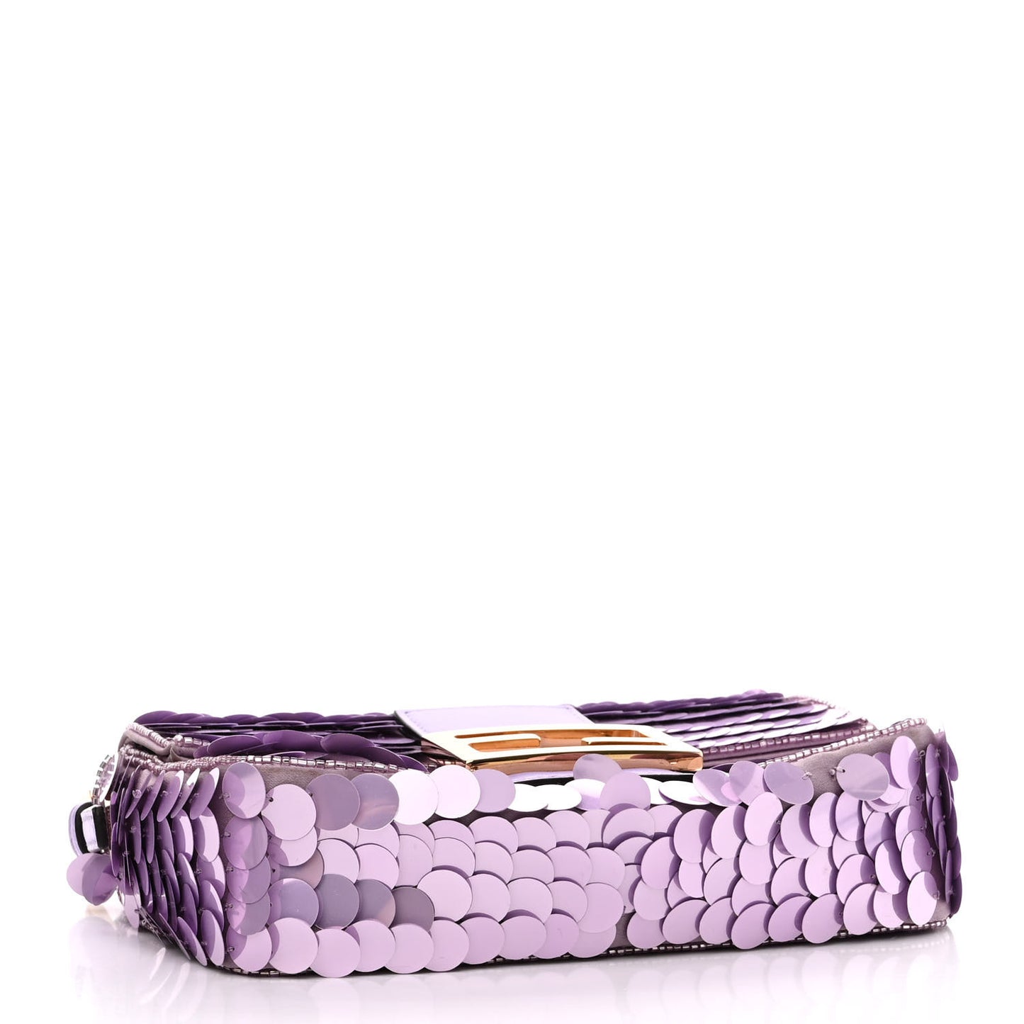 Satin Sequin Paillettes Shiny Nappa Mini Baguette 1997 Lilla