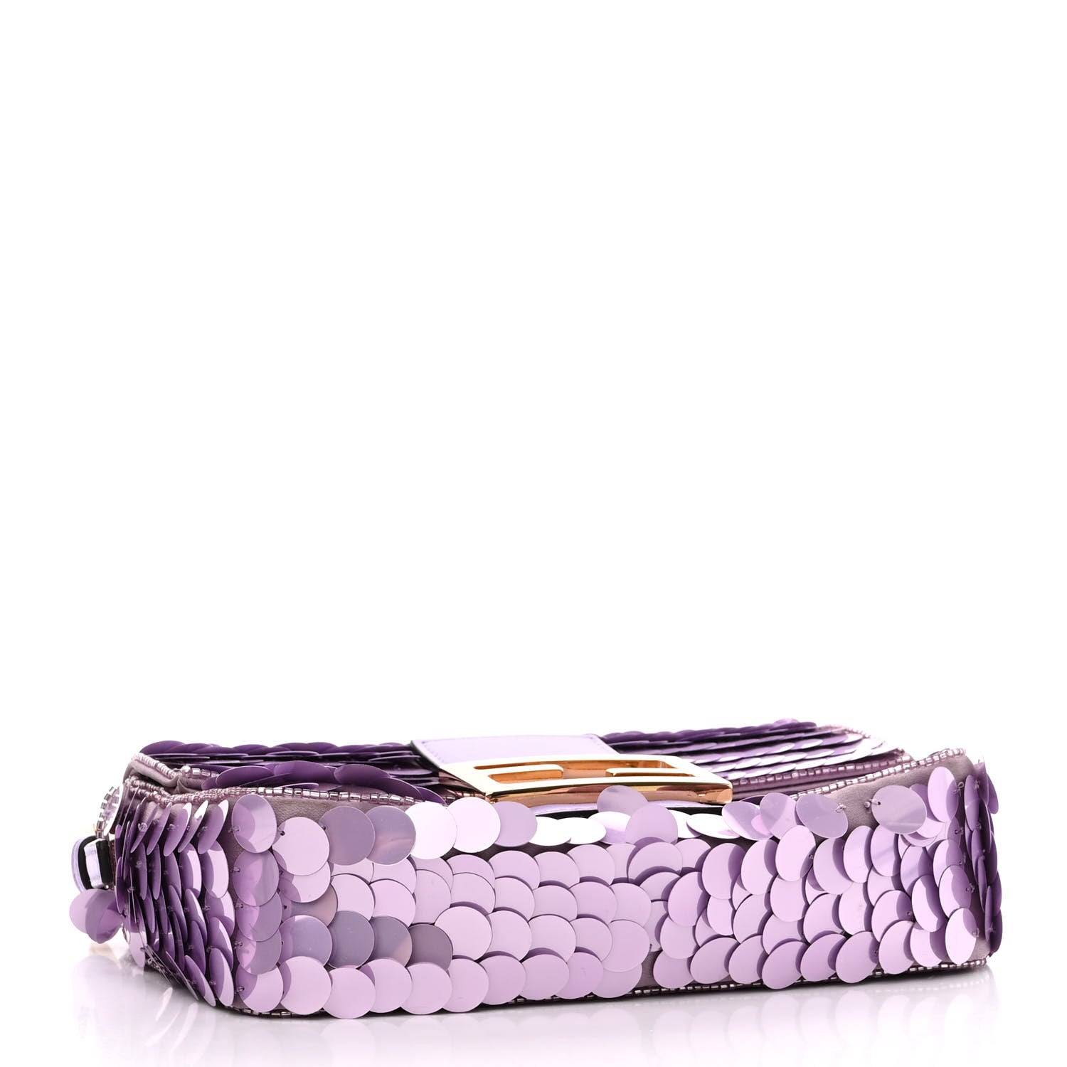 Fendi Satin Sequin Paillettes Shiny Nappa Mini Baguette 1997 Lilla 4 of 12