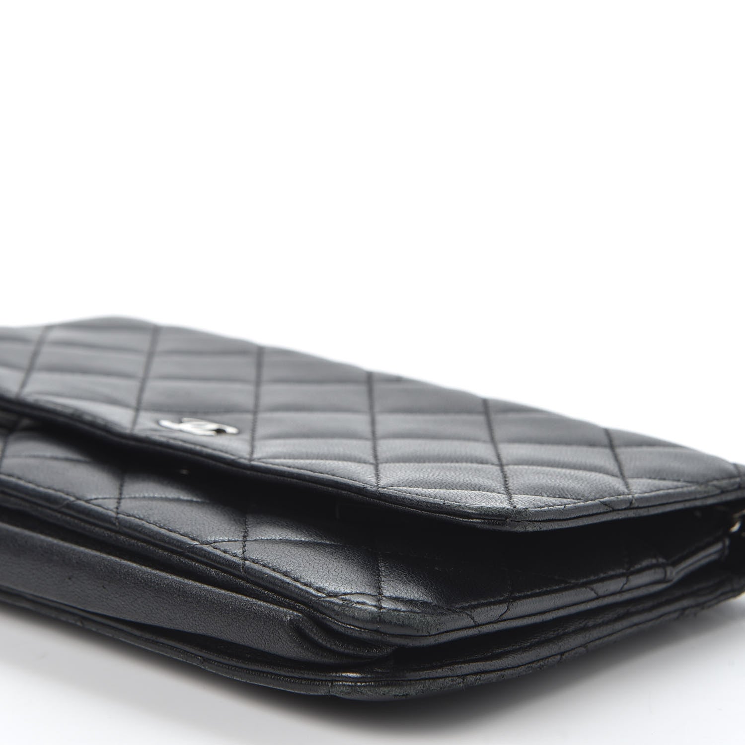 Chanel Lambskin Quilted Wallet On Chain WOC Black 6 of 10