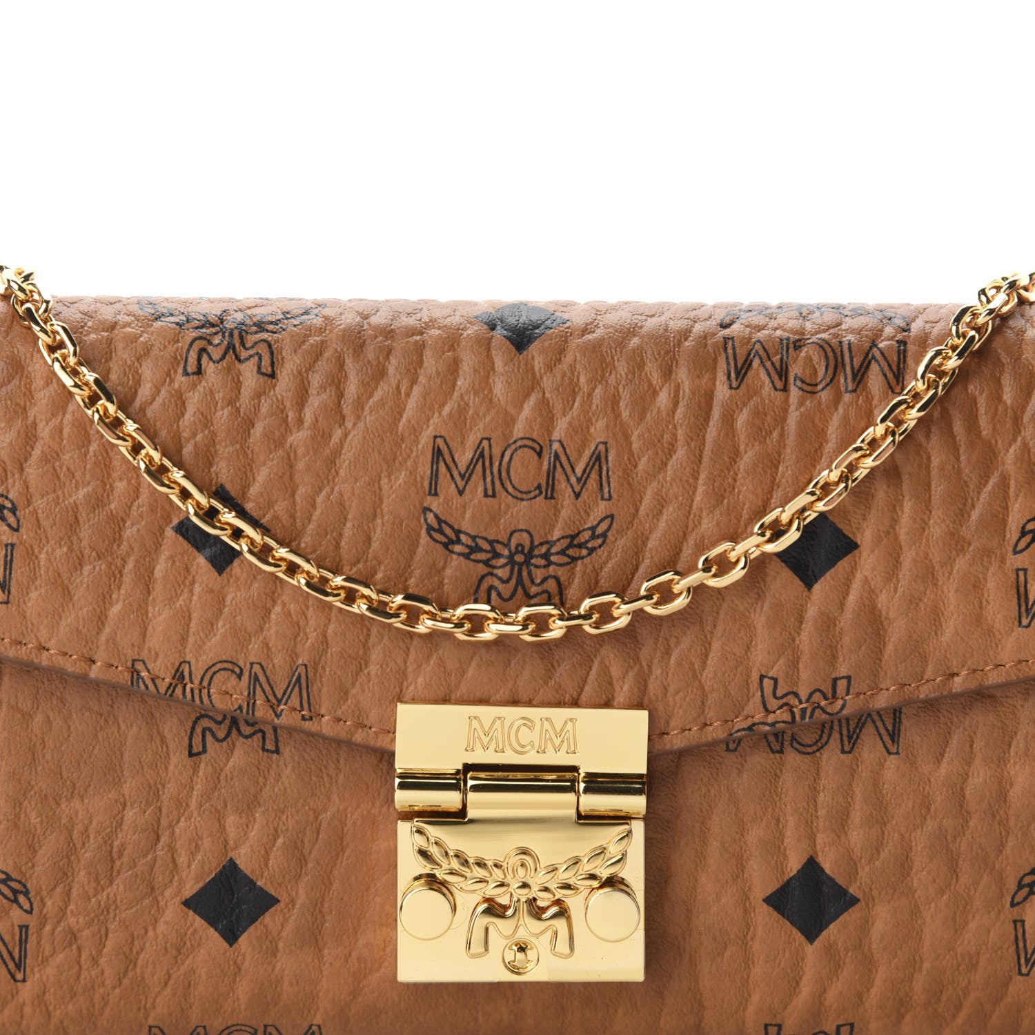 MCM Visetos Large Patricia Wallet On Chain Cognac 11 of 12