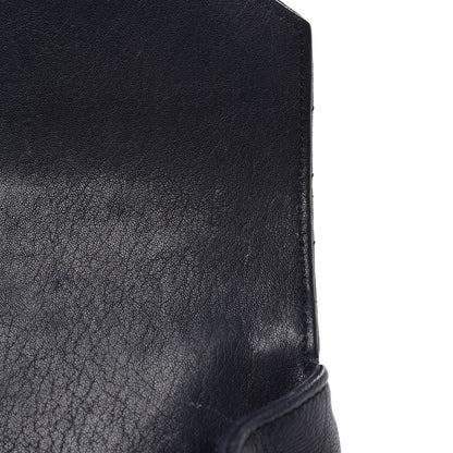Saint Laurent Sheepskin Matelasse Chevron Monogram Medium College Bag Deep Marine 13 of 13