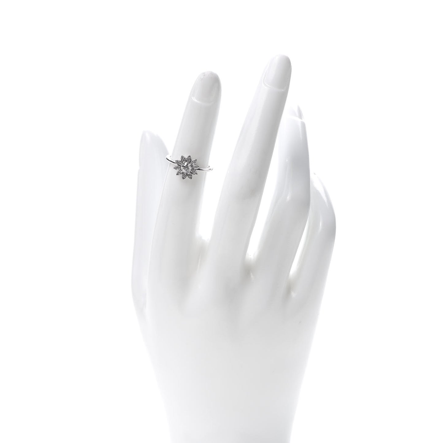 Platinum Diamond Enchant Garden Flower Ring 48 4.5