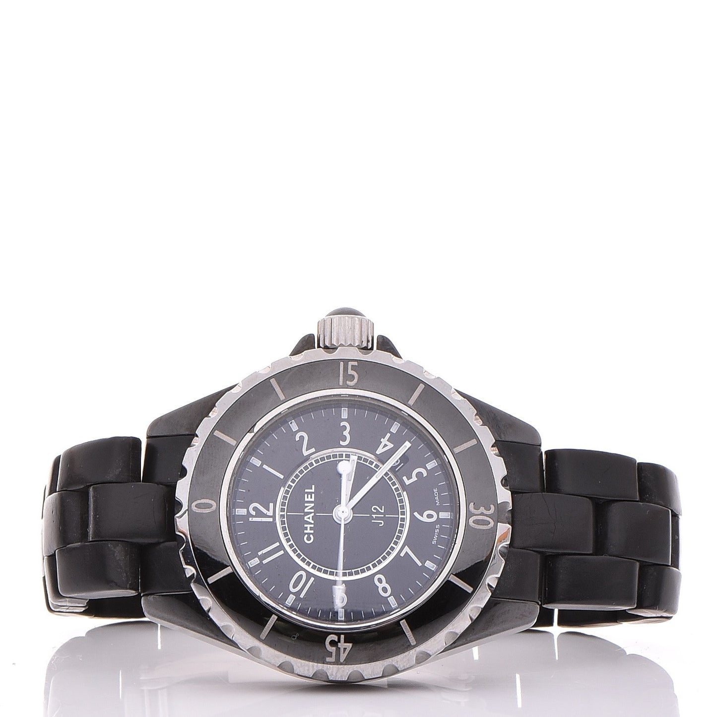 Stainless Steel Ceramic 33mm J12 Quartz Watch Black