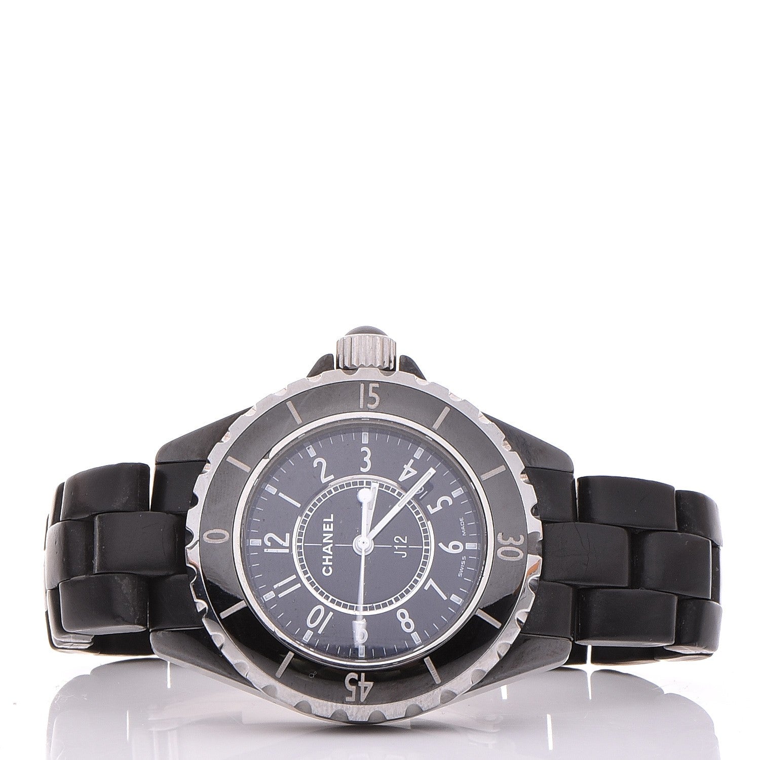 Chanel Stainless Steel Ceramic 33mm J12 Quartz Watch Black 3 of 6