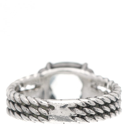 David Yurman Sterling Silver Diamond Prasiolite 10mm Petite Wheaton Ring 52 6 3 of 5