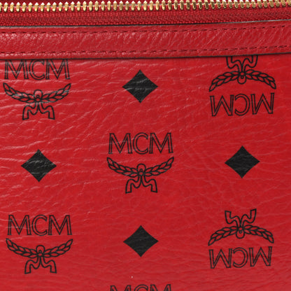 MCM Visetos Liz Shopper Tote Pouch Ruby Red 6 of 14