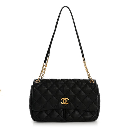 Chanel Calfskin Quilted Large Retro Chain Flap Black 1 of 13