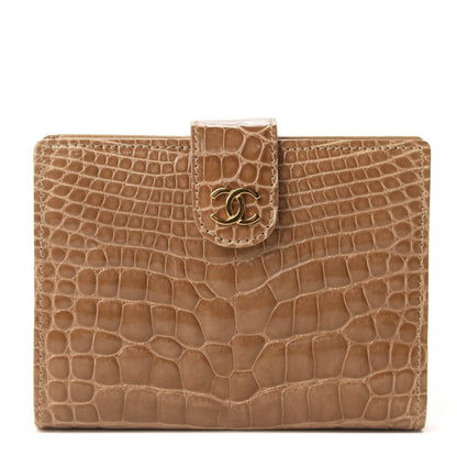 Chanel Alligator French Compact Wallet Beige 1 of 7