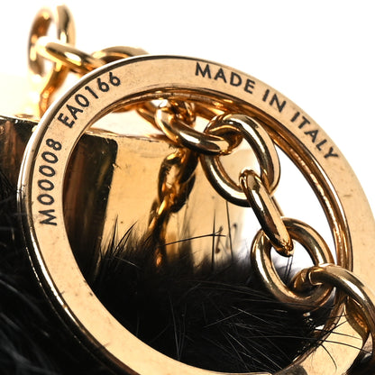 Louis Vuitton Mink Fur Bubble V Bag Charm Key Holder Black 3 of 5