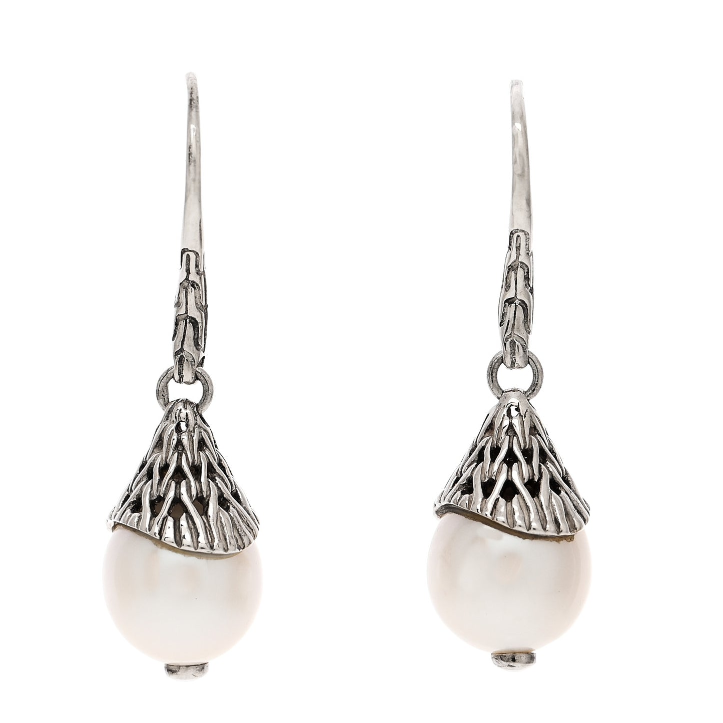 Sterling Silver Freshwater Cultured Pearl Classic Chain Drop Earrings