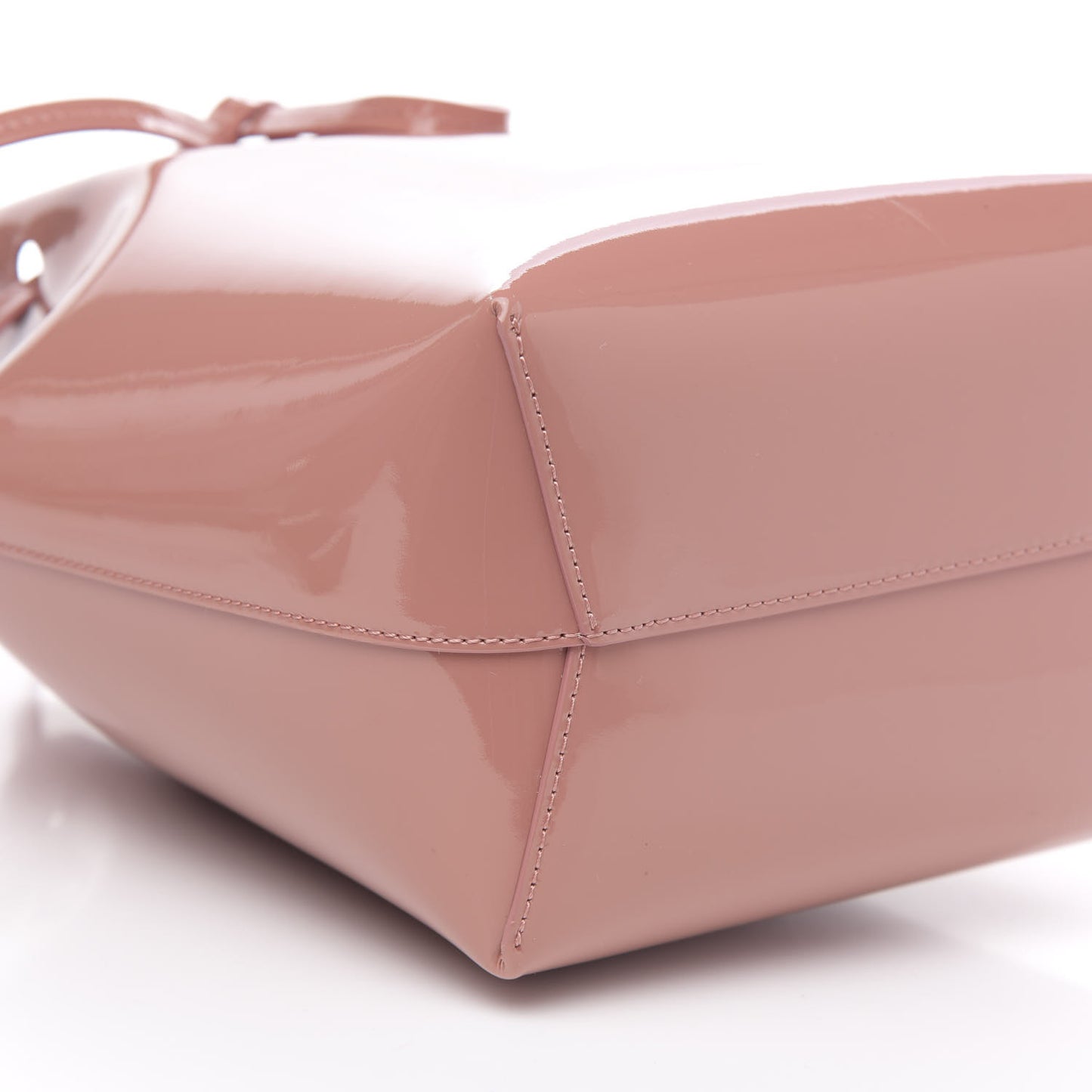 Patent Calfskin Mini Bucket Blush