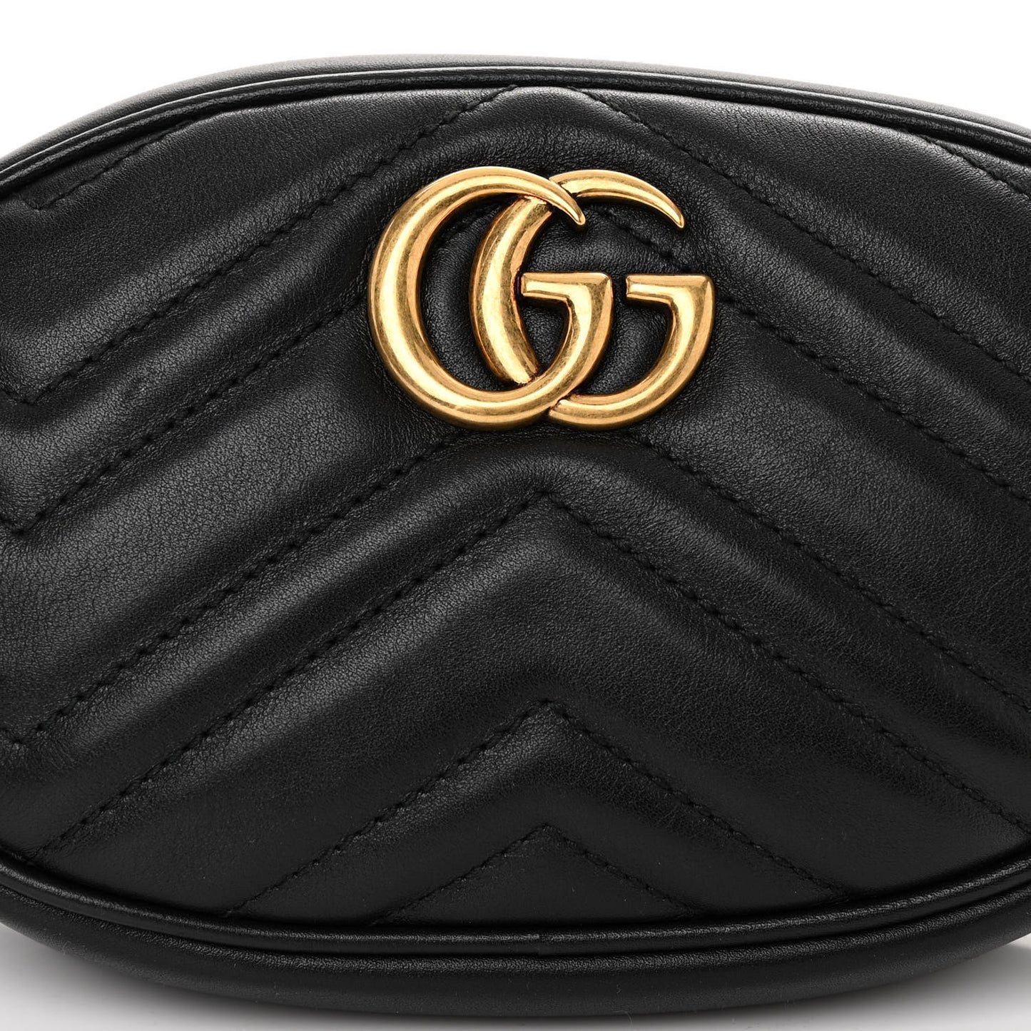 Calfskin Matelasse GG Marmont Belt Bag 85 34 Black