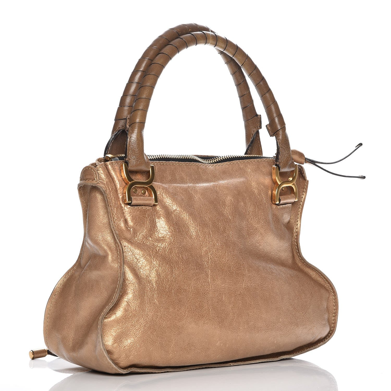 Chloe Metallic Calfskin Medium Marcie Satchel Gold 3 of 20