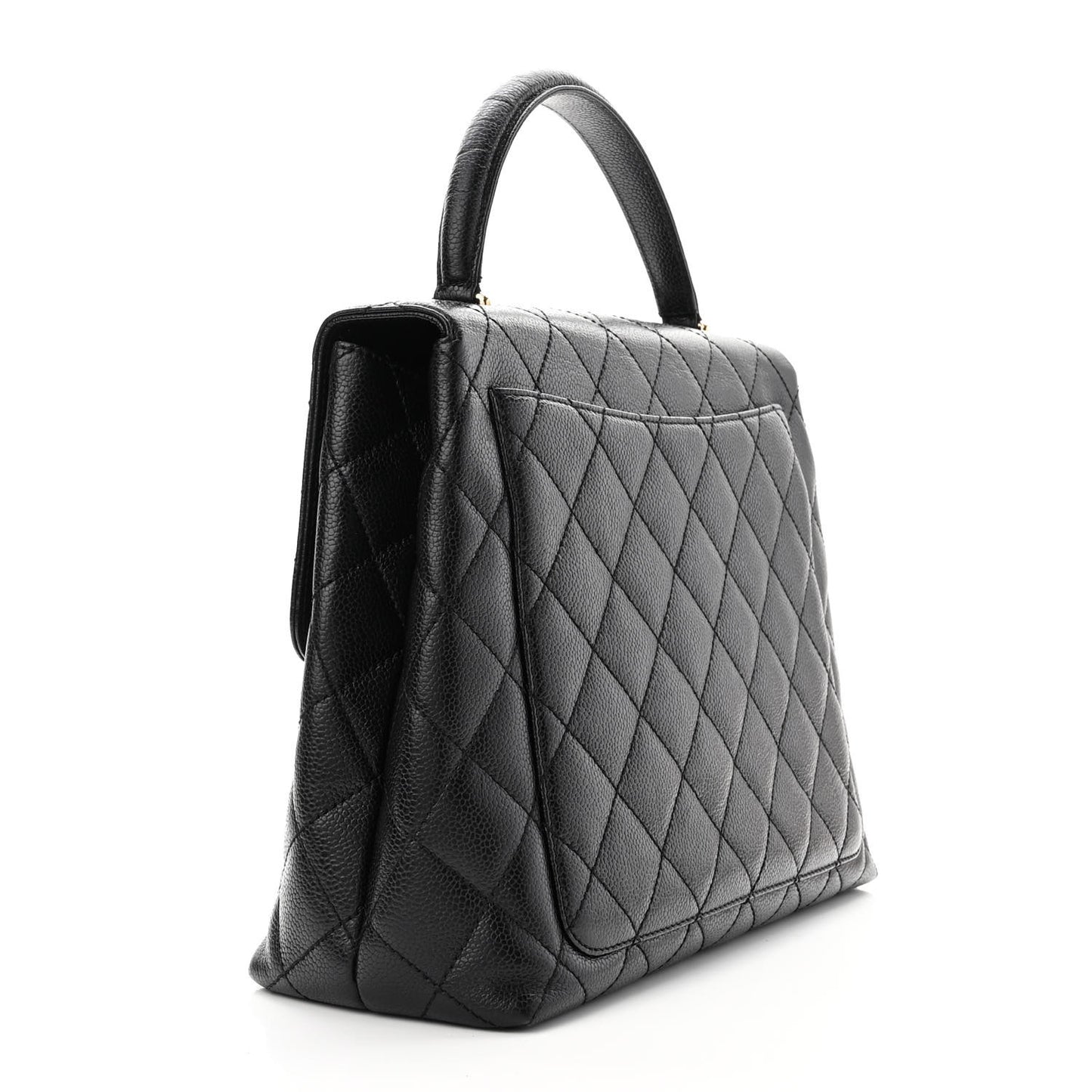 Caviar Quilted Jumbo Kelly Flap Black