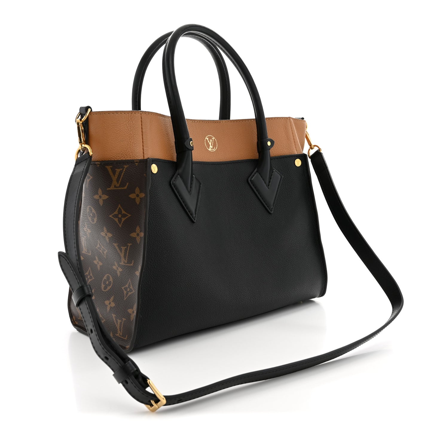 Calfskin Monogram On My Side MM Black