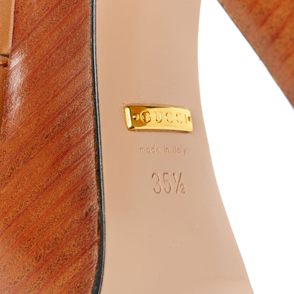 Gucci Cosmos Softy Calfskin Wooden Interlocking G Cut-Out 30/120mm Platform Sandals 35.5 Cuir 8 of 9