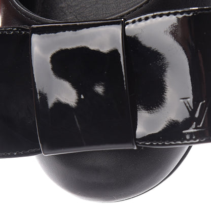 Louis Vuitton Calfskin Patent Bow Uniformes Ballet Flats 37 Black 12 of 14